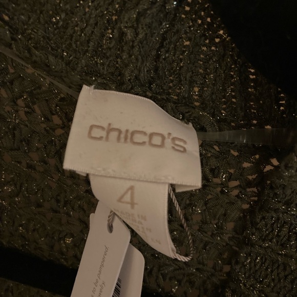 Chico’s Olive Green Embellished Longer Cardigan - Picture 4 of 6